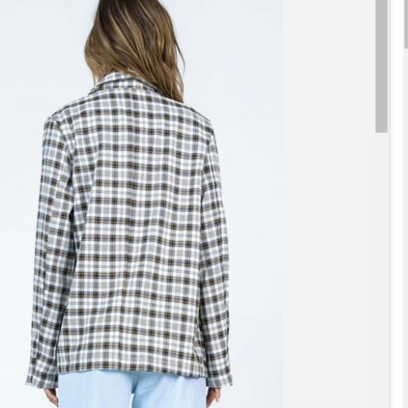 PRINCESS POLLY Pamela Blazer S /M Small Medium M Plaid - Picture 8 of 8